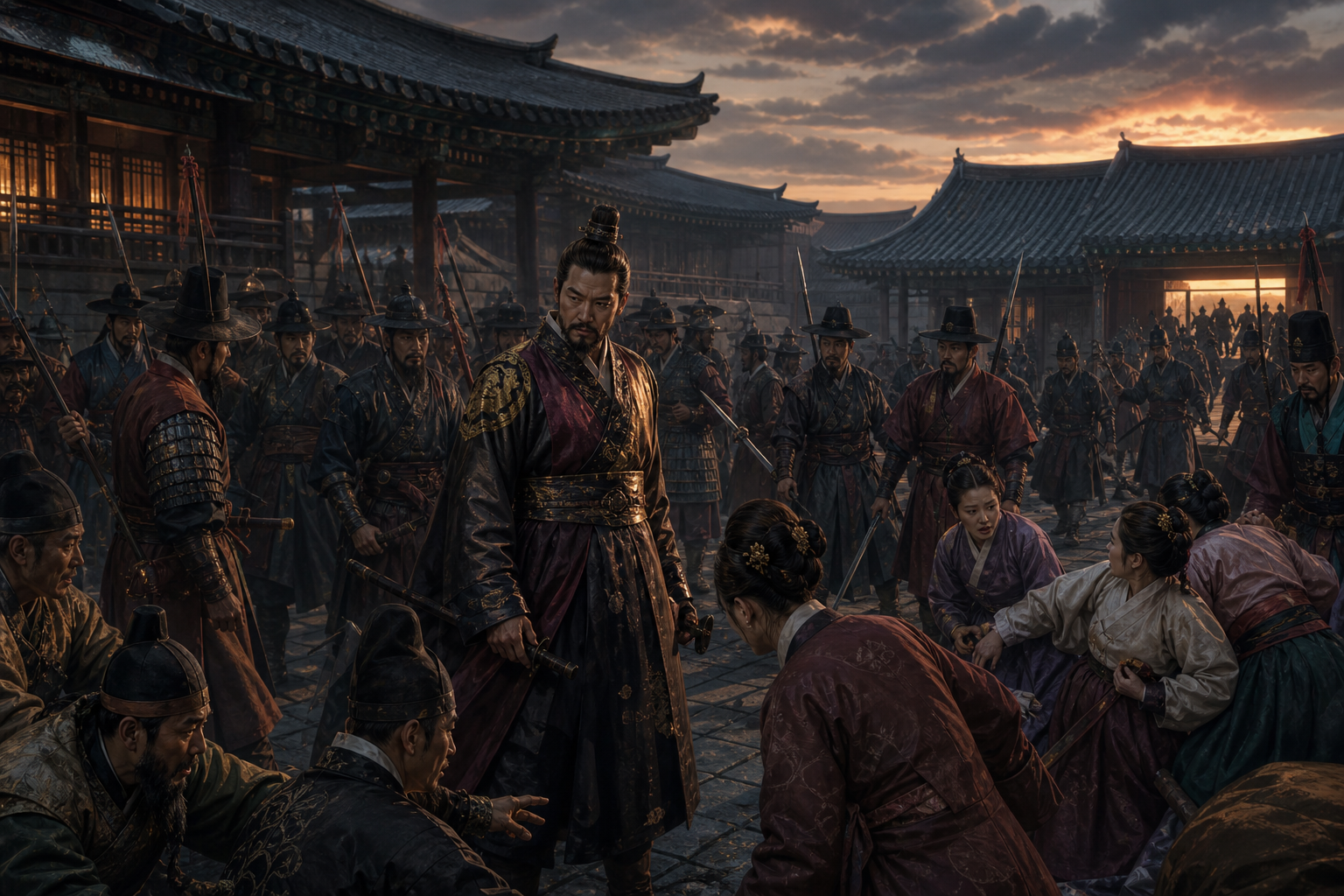 Wiman brings his men in to protect the king — there is no enemy