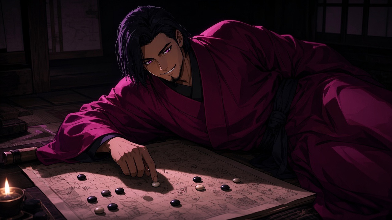 Chunchu sprawled over a go board