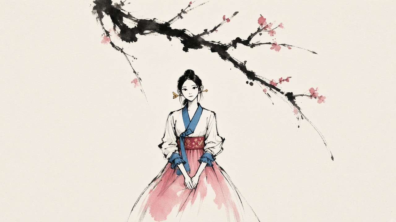 a single plum branch stroke.