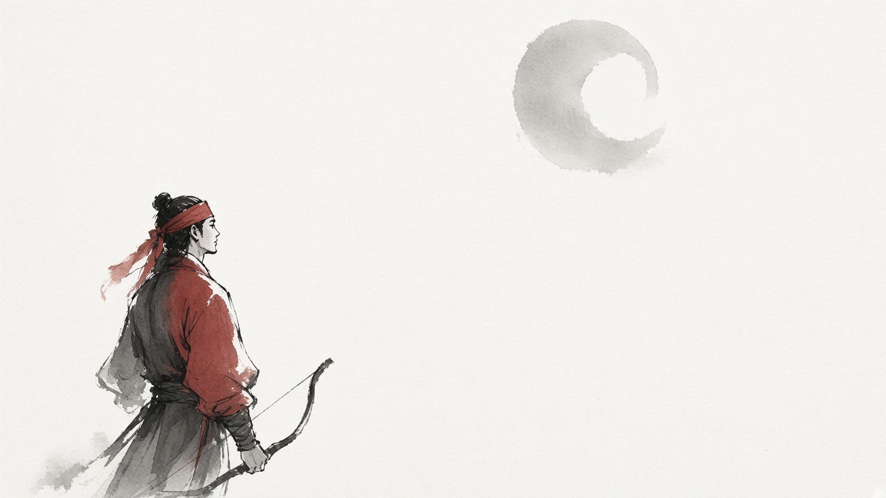 A pale washed circle of a moon.