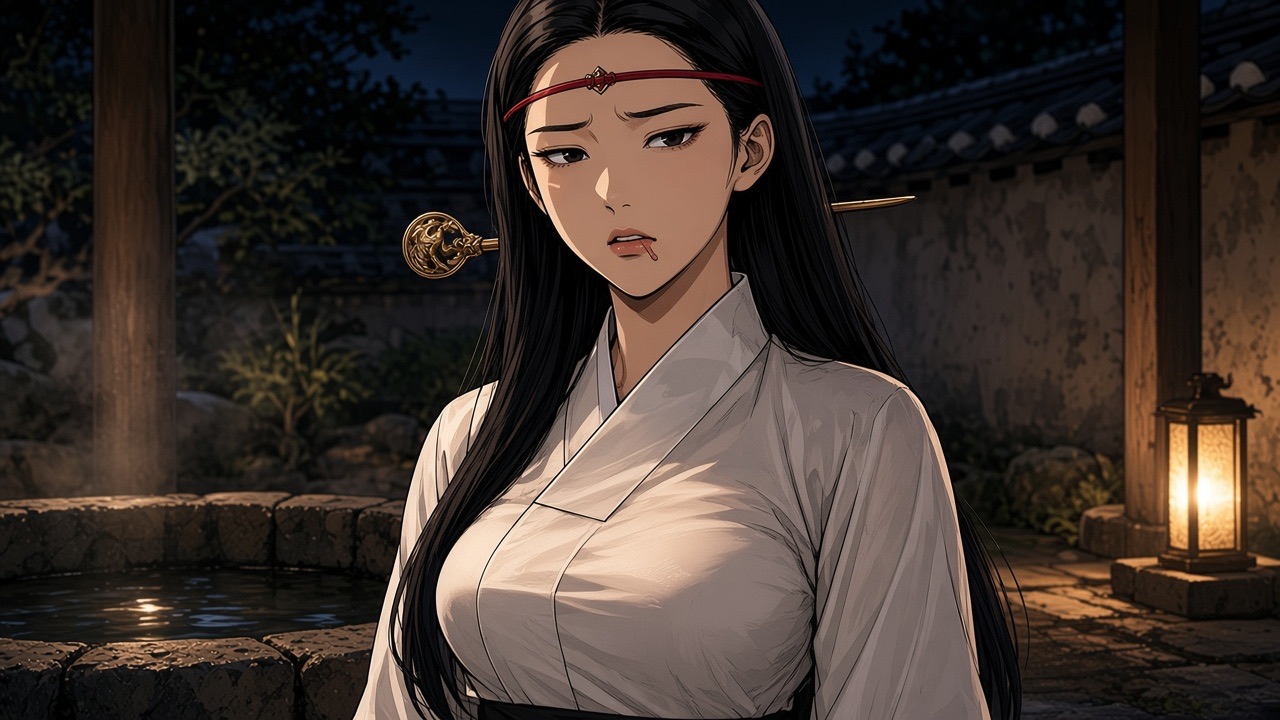 Adult Sosuno, SMALL modest chest, almost flat, not curvy.