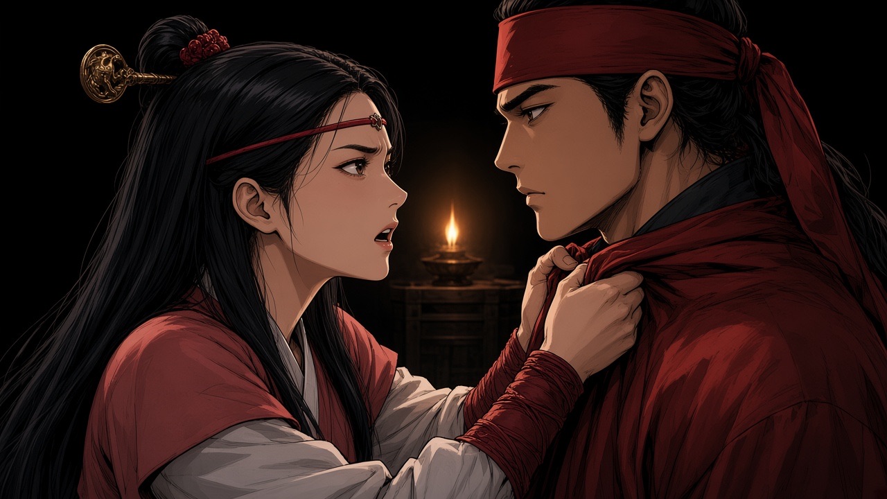 Sosuno grabbed Jumong's collar to shout and froze, mouths an inch apart.
