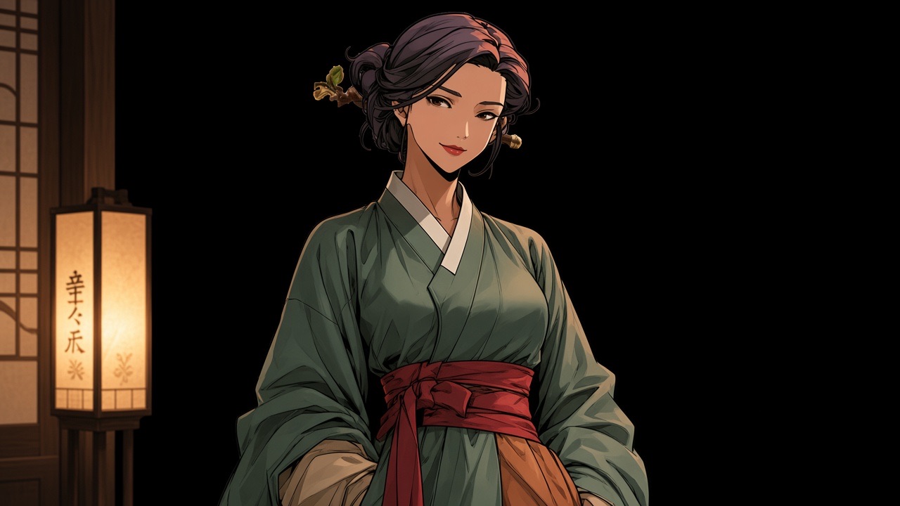 Adult Maehwa, SMALL modest chest, not curvy.