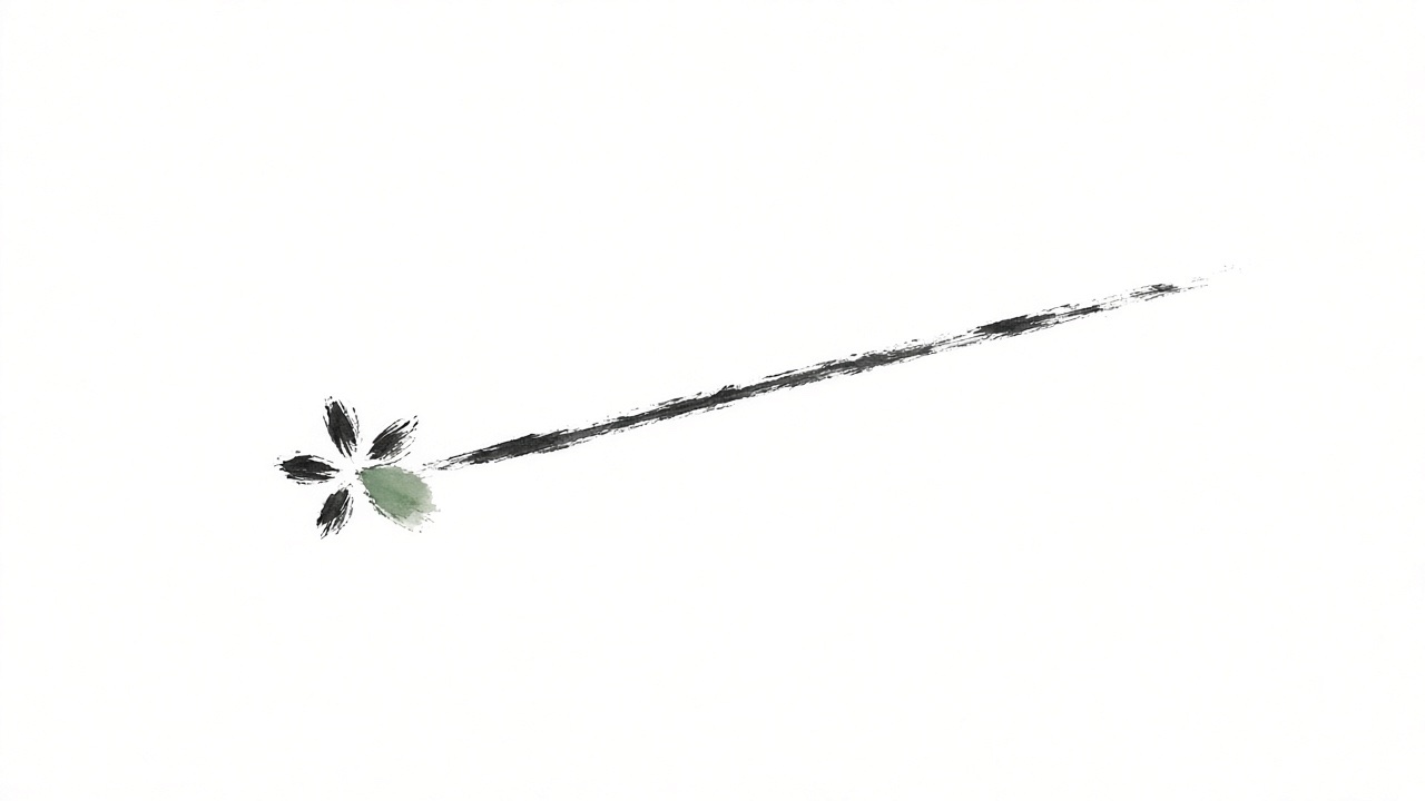 Only a bamboo transverse flute and two hand-marks, no face, no body, no costume, no red seal, no stamp, no signature, no characters.
