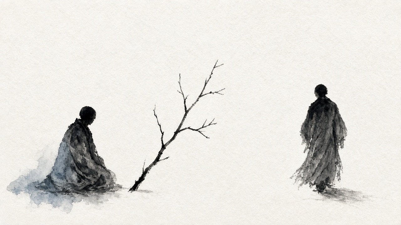 One branch stroke between them.
