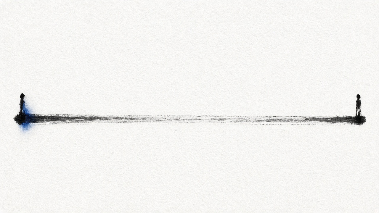 One long dry floor-stroke runs the width of the sheet.