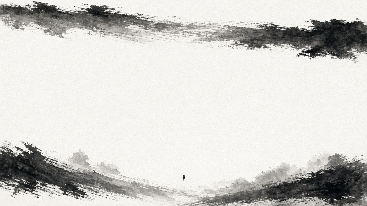 The river is the untouched white paper.