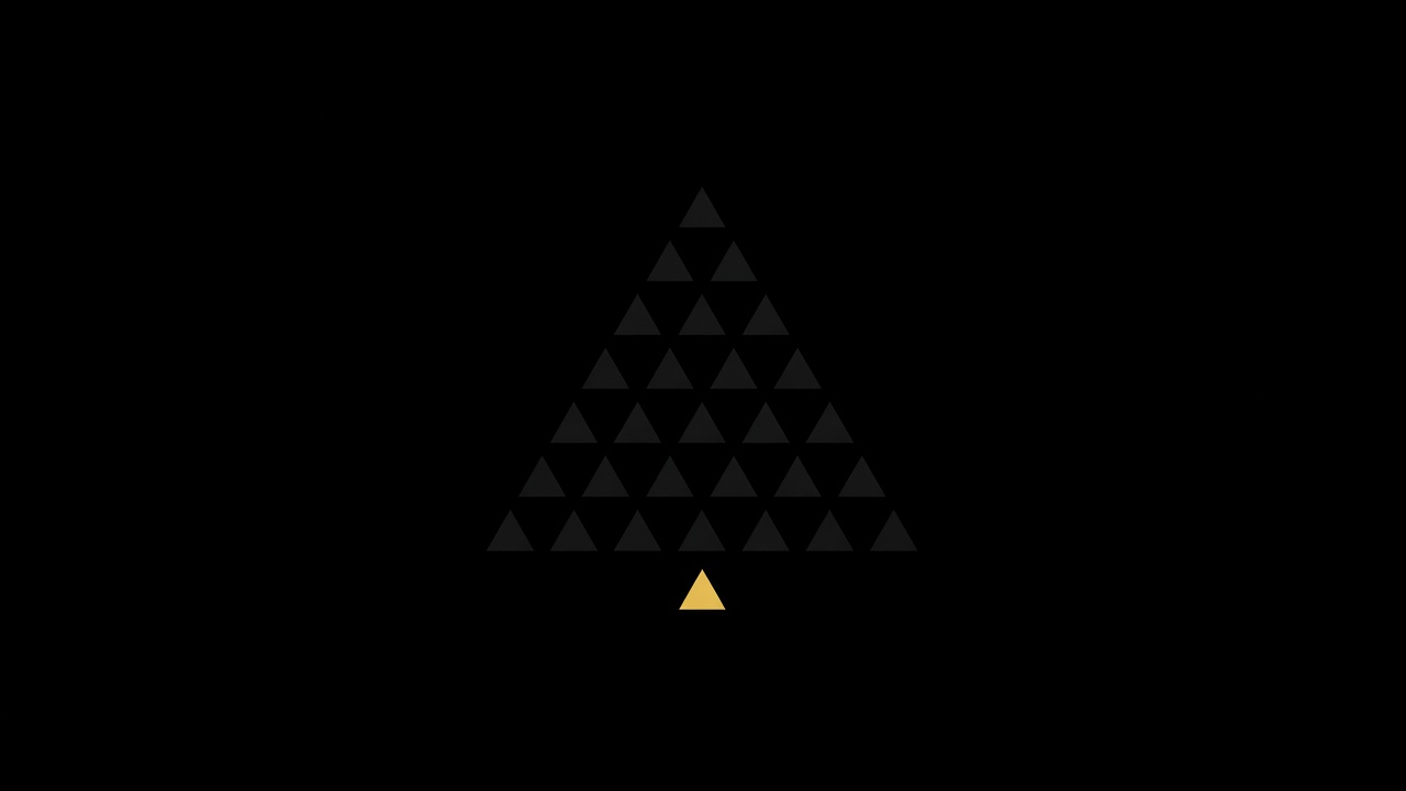 Abstract army formation as geometric triangular shapes in perfect rows - minimal iconic symbol of Tang military power
