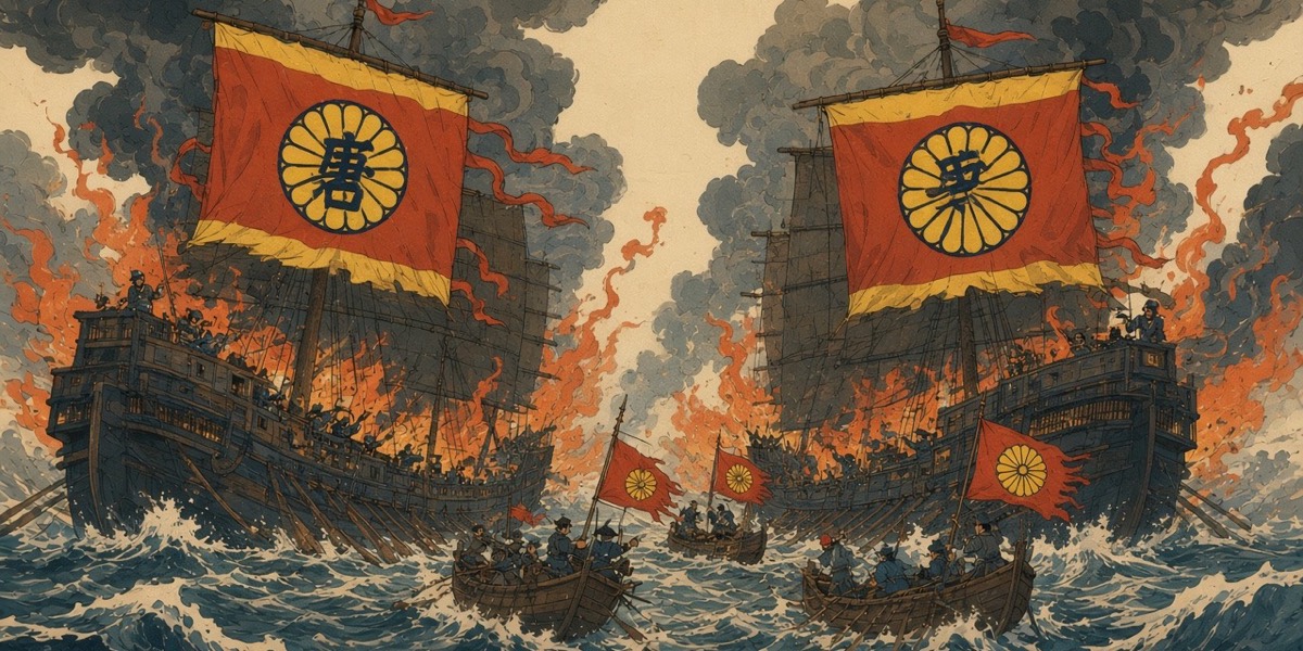 The Tang wings swing shut from left and right and crush the Yamato centre