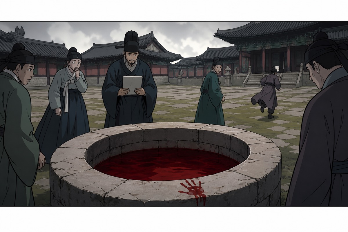 A blood-marked hand — first of the nine omens over Sabi