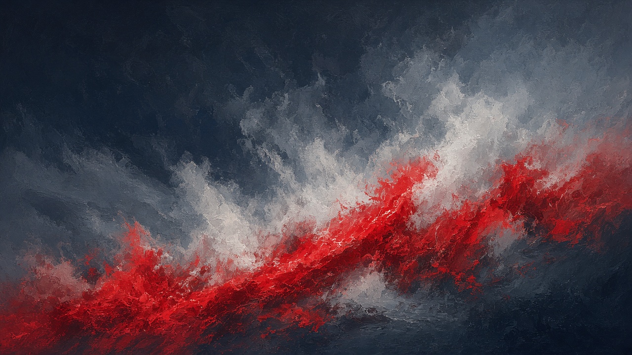 River churning with steam in Goguryeo red - the battlefield where Wei was repelled