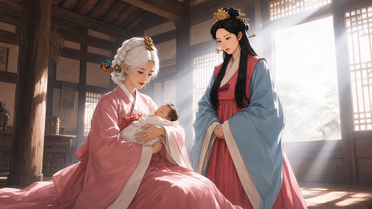 White-blasted Silla birth-chamber: Samsin and Munhee only — Bupmin’s birth