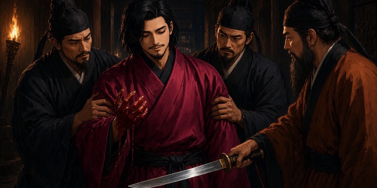 Caravaggio’s Ecce Homo: Chunchu presented between two attendants, bleeding hand lifted, face perfectly composed