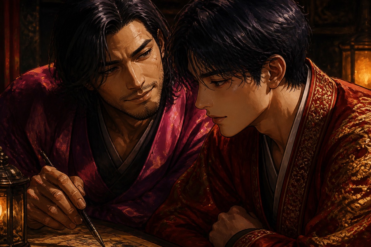 In a lamplit Surabol room, Chunchu lays out the coming decades for his son like a field
