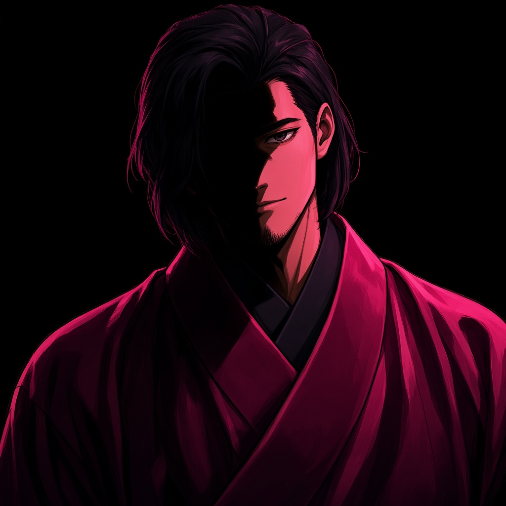 Chunchu the strategist in shadow — film-noir magenta
