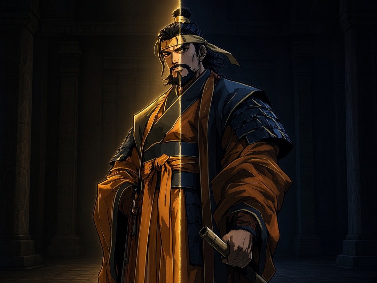 King Euija half in shadow, half in light - descent into tyranny