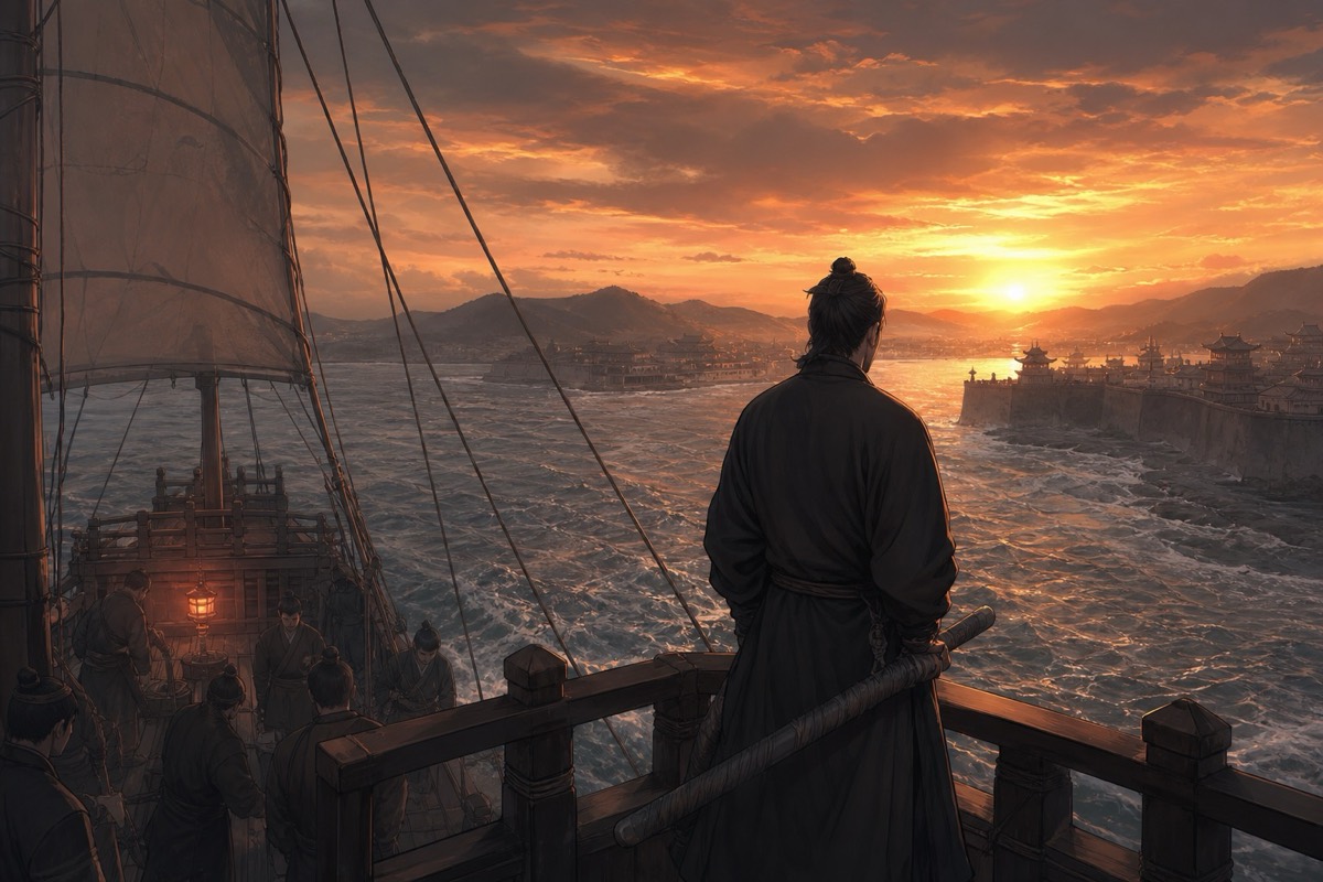 Gyebek marked for exile at dusk over Sabi harbor