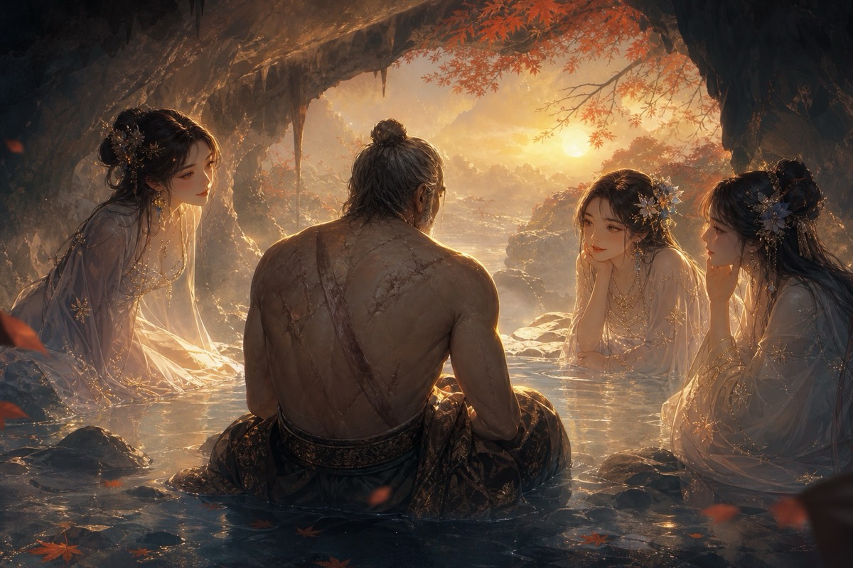 The general returns old — thinner steam, the three sisters exactly as young as ever