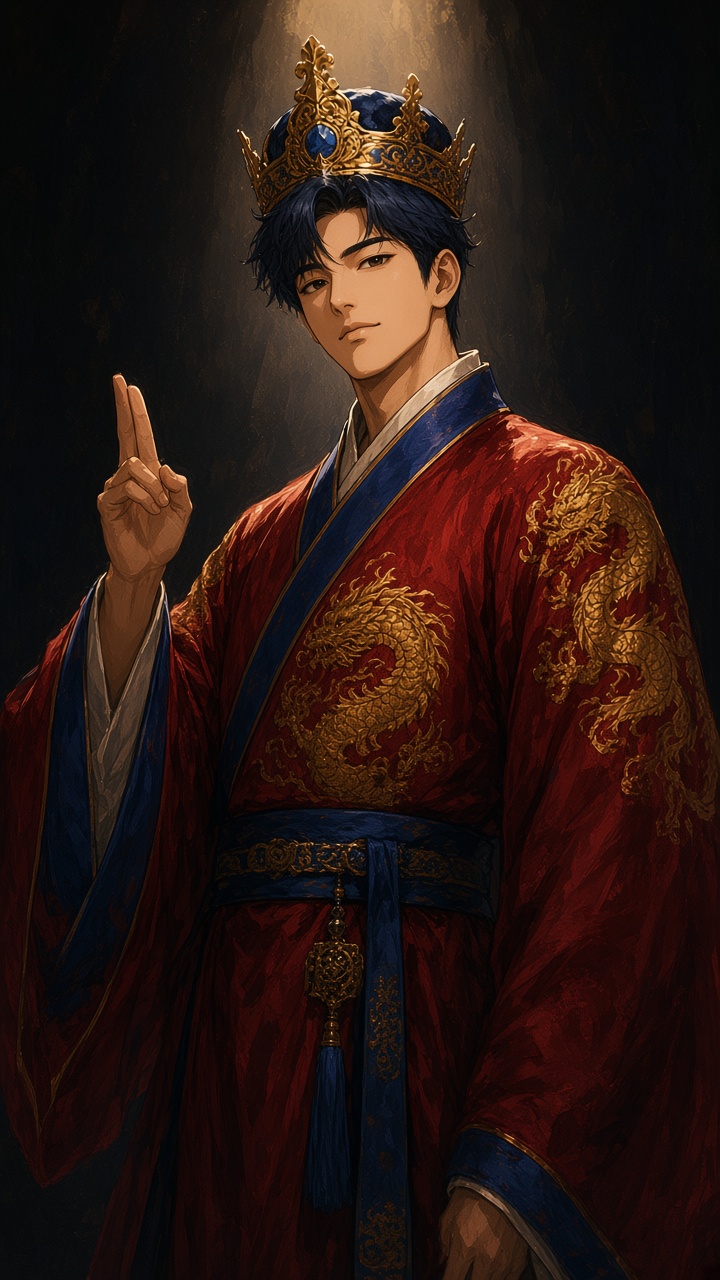 King Munmu with peace gesture - the king for all achieved