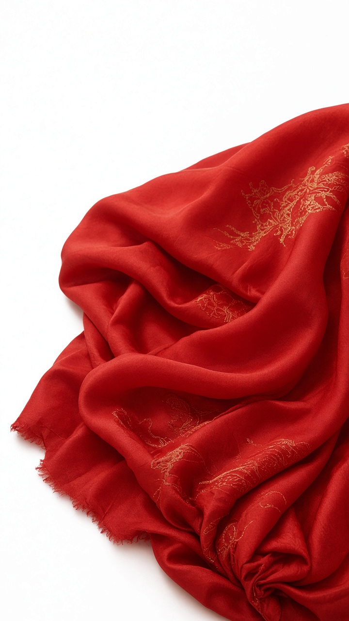 Goguryeo red silk draped in elegant folds - warmth and protection for the newborn heir