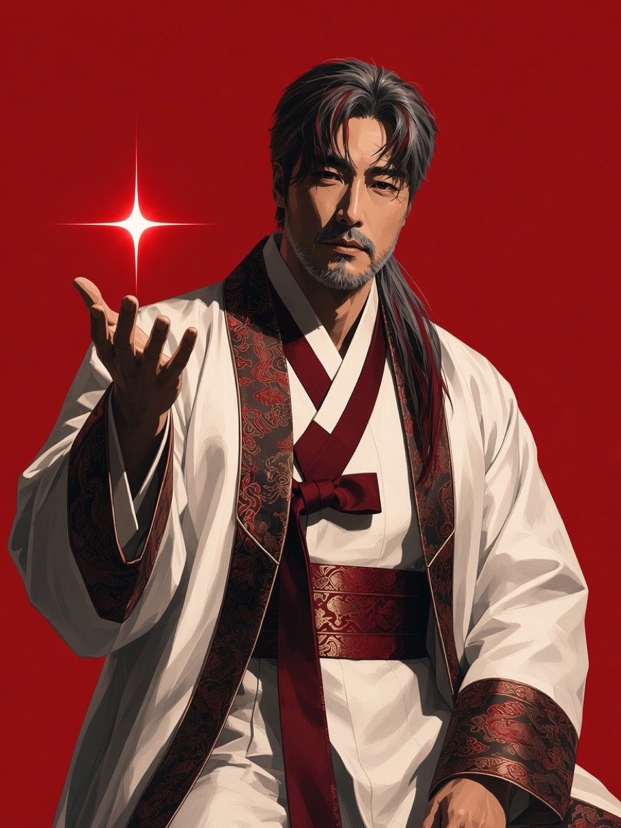 Little Star — 4-point red spark-star, not a hexagram