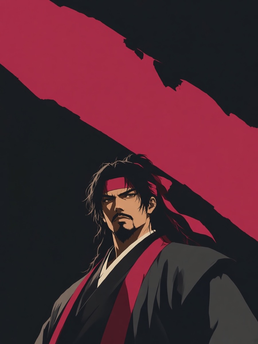Echi no Takutsu — torn burgundy banner-plane