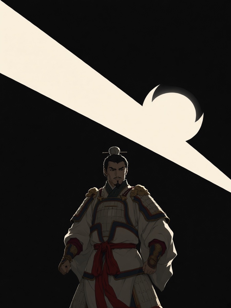 Xue Rengui — ivory light-wedge, white coat in hard shadow