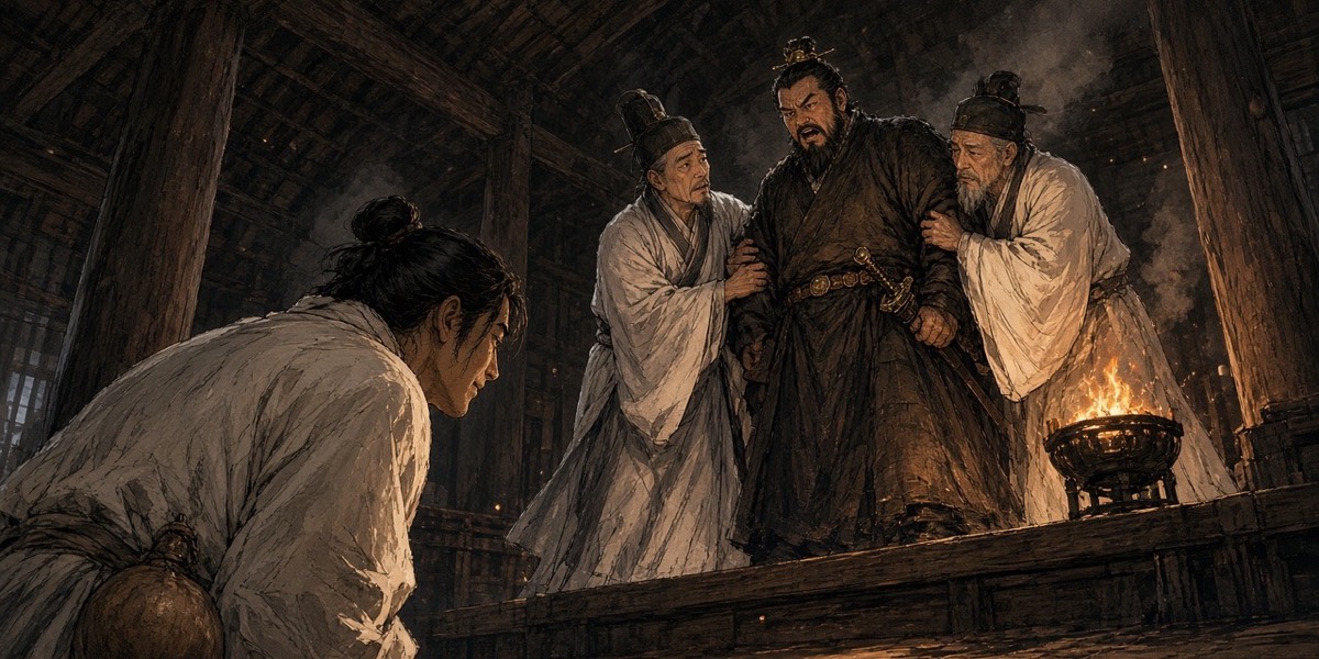 In the dim hall of Mahan, two ministers hold back their furious king's sword arm while the envoy from Surabol, a dried gourd at his belt, bows without hurry.