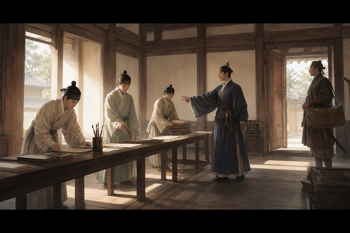 Chunchu clears a side hall — the Royal Secretariat begins