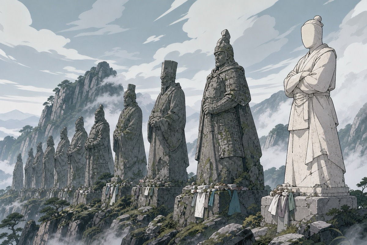 The Guardian of Ansi is carved among the Great Heroes of Goguryeo