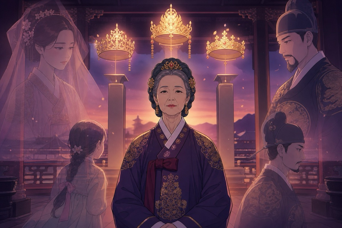 Three crowns of three kingdoms gathered under one court