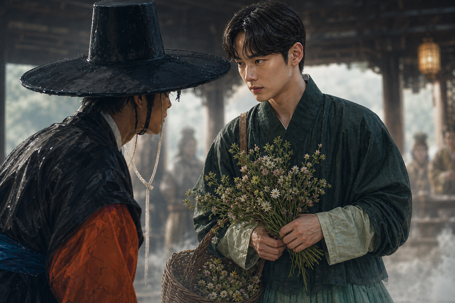Hallakgungi’s smile hardens as Kangrim’s question lands