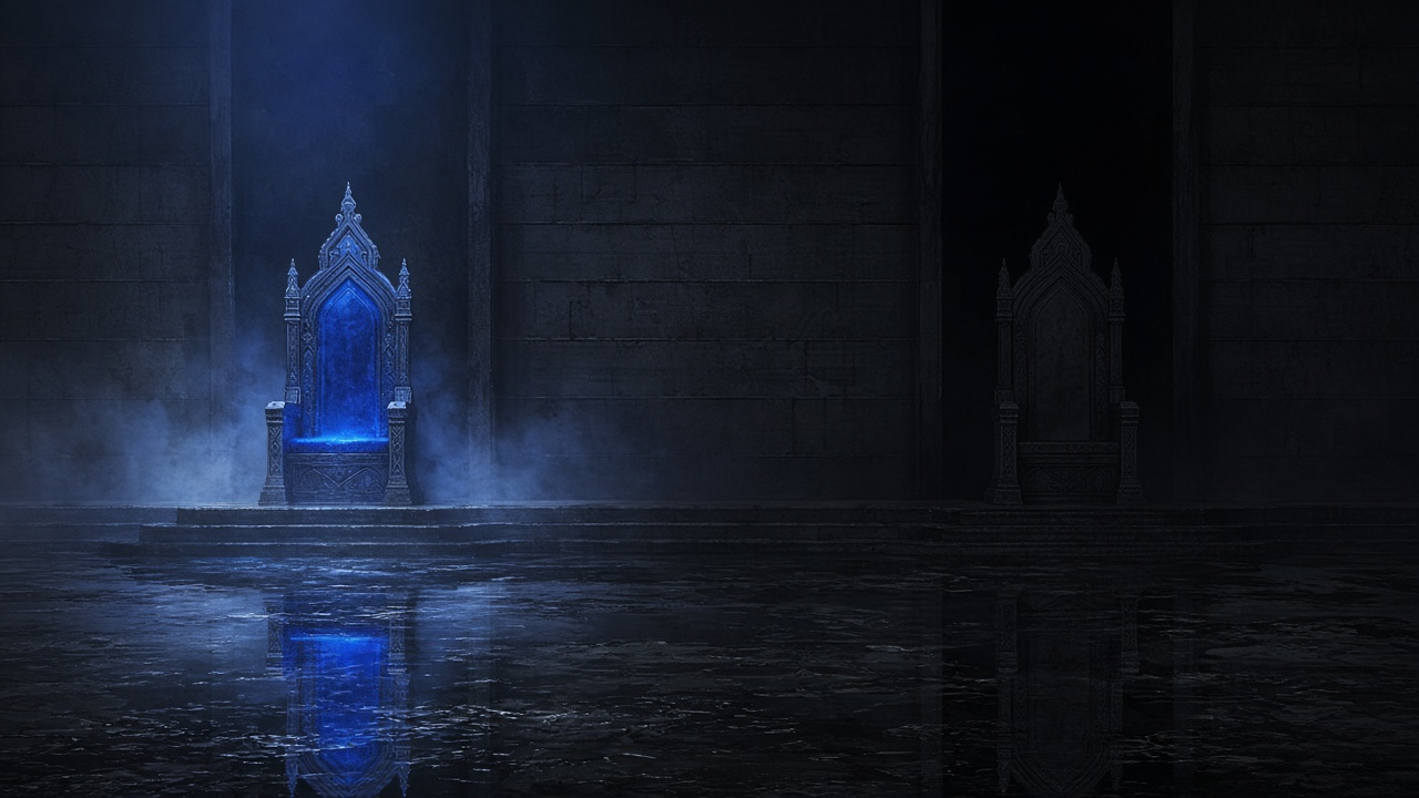 Two empty thrones — Silla blue glow and absence