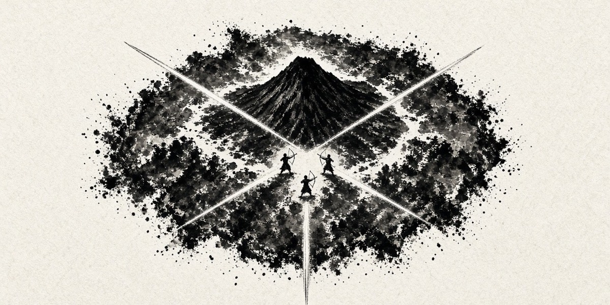 Three princes shoot three arrows to divide the island