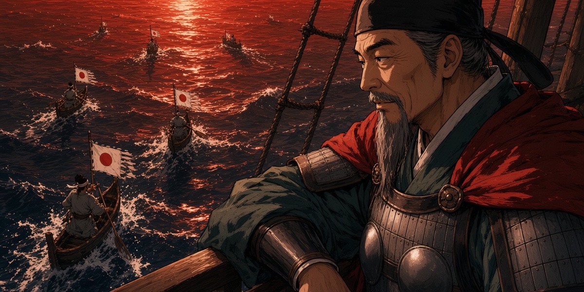 The Black Tortoise on the stern castle studies the first Yamato boats with a scholar’s curiosity