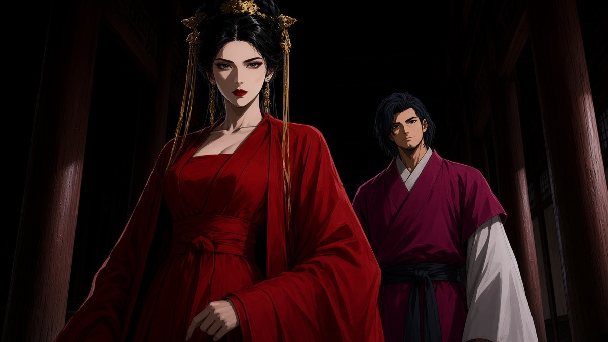 Night: fierce pale Wu; Chunchu listening in magenta with white inner sleeves