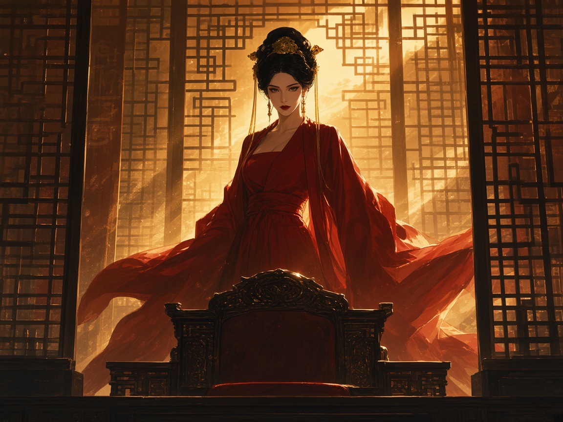 Wu Zetian behind a gold screen — power without the throne