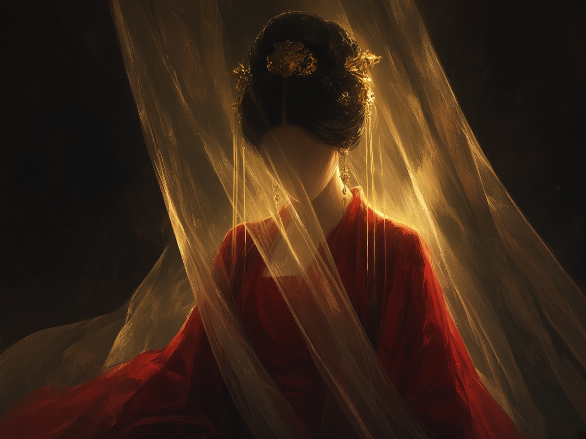 Wu Zetian behind screen - power hidden, influence visible